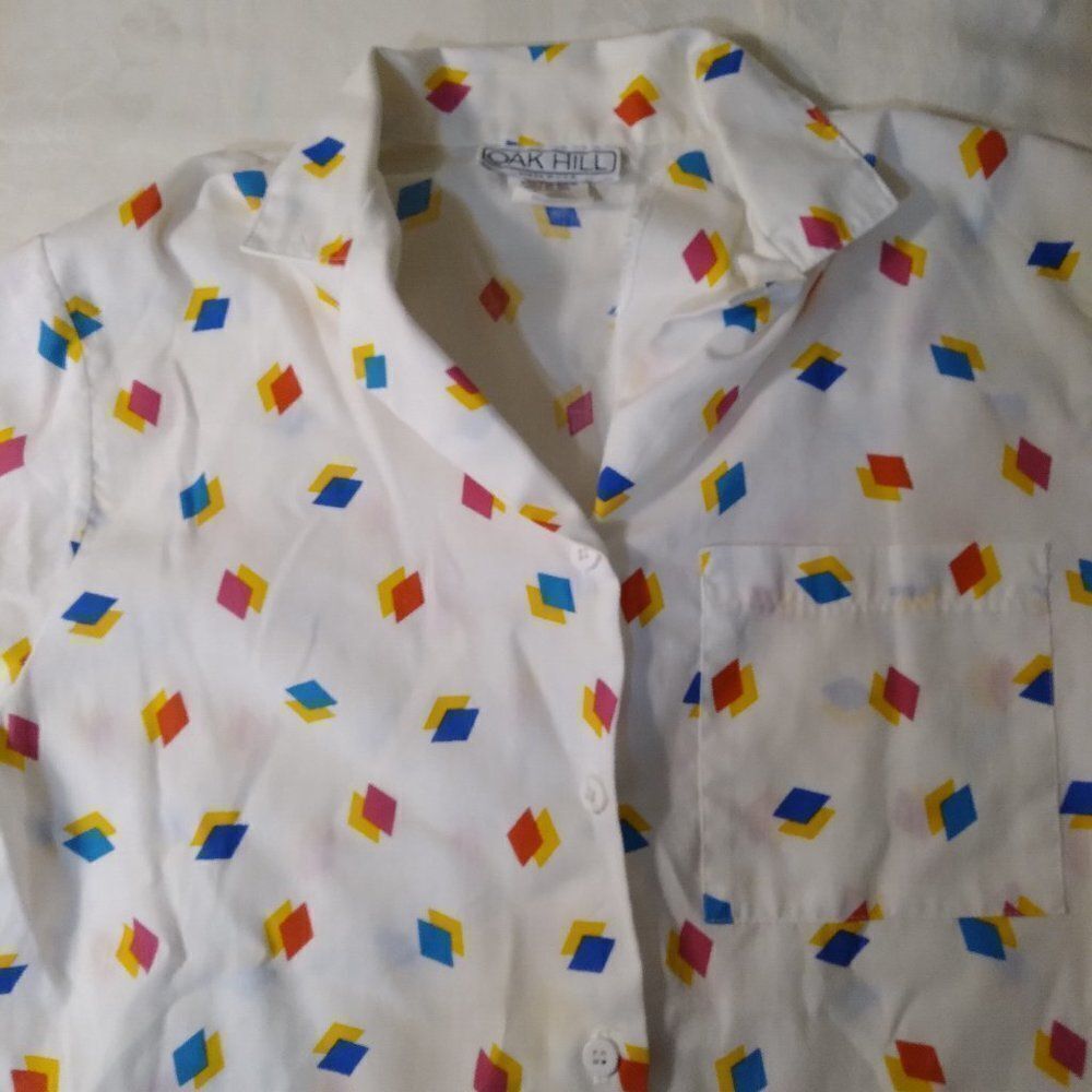 Vintage 80s Oak Hill Diamonds Pattern Shirt